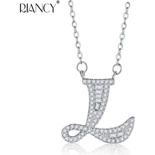 Fashion Pretty English alphabet pendants necklace female 925 sterling silver mothers day gift clavicle chain pendant