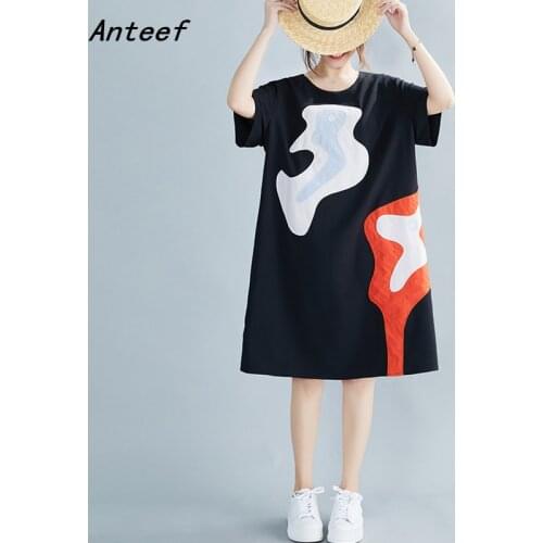 Short sleeve black vintage dresses for women casual loose midi summer dress elegant clothes 2021 sundress