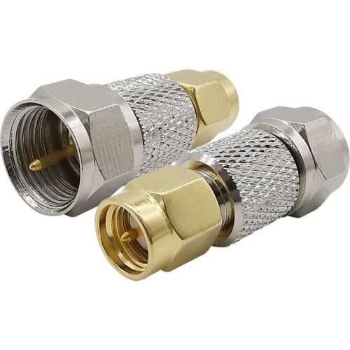 1Piece F Type Male to SMA Male Plug RF Coaxial Coax Adapter F Connector to SMA Convertor Straight