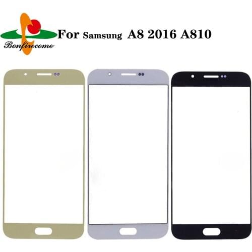 10Pcs\lot For Samsung Galaxy A8 2016 A8100 A810 A810F A810DS A810FD A810M LCD Front Touch Screen Glass Outer Lens Replacement