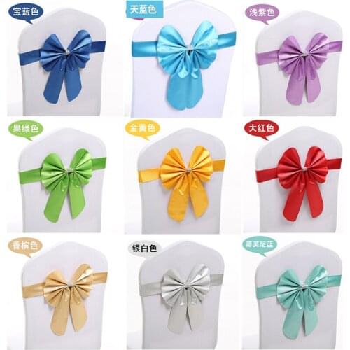 10pcs High Quality Wedding Party Decoration Chair Bow Knot For Hotel Banquet Red Yellow Chair Back Decoration