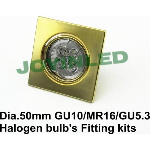 2pcs/lot Golden Color Led Downlight Fixtures 3W 5W MR16 GU10 Halogen Spot Bulb Trim Rings