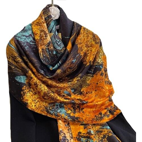2021 luxury brand spring, summer and autumn womens clothing new fashion color matching printed silk scarf womens popular turba