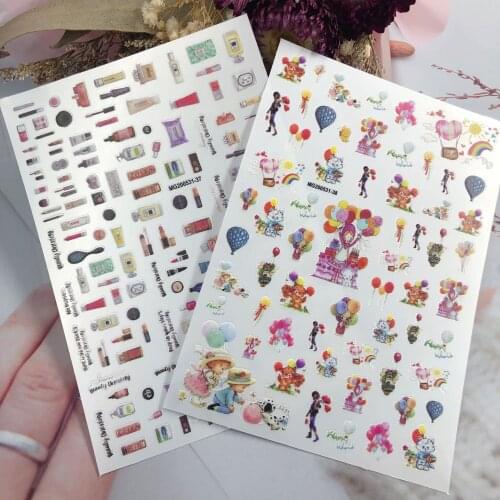 3D Nail Sticker Cartoon Design DIY Tips Nail Art Decoration Packaging Self-adhesive Transfer Decal Slider