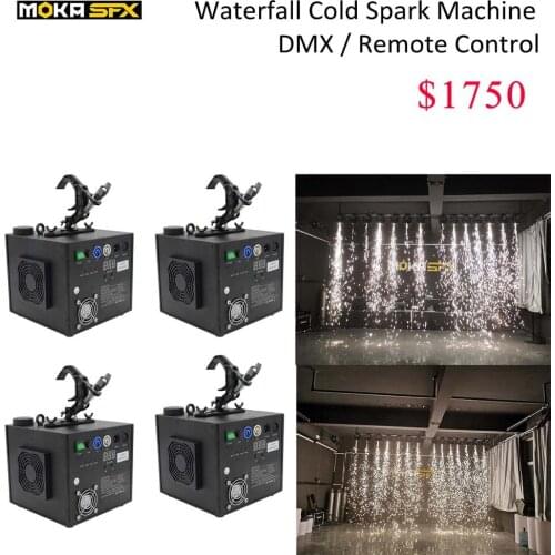 4Pcs/lot Waterfall Cold Spark Machine Spray 1-5m Height Perfect Effect Machine Cold Spark DMX512 Remote Control for wedding