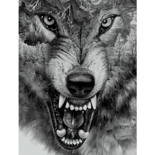 5d-Diamond-Painting Wolf Broderie Diamant Animal Cross-Stitch European And American Style Home Decor Canvas Resin Pictures