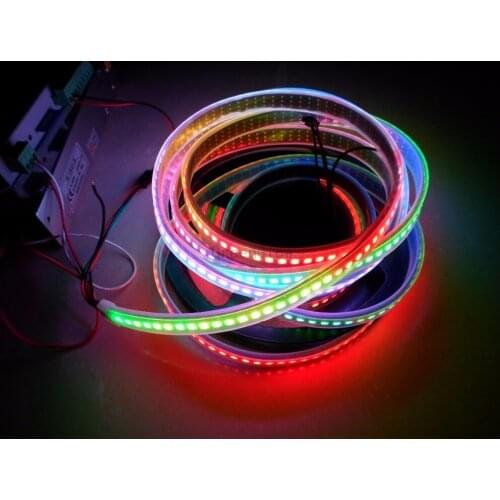 5mX Addressable APA104 RGB pixel led strip DC5V 144led/m 144pixel/m White/black PCB IP30/IP65/IP67 express free shipping