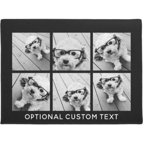 6 Photo Collage Optional Text Edit Color Doormat Home Decoration Entry Non-slip Door Mat Rubber Washable Floor mat