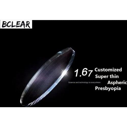 BCLEAR 1.67 Aspheric Ultra Thin Eyeglass Prescription Lenses Customized Presbyopia Reading For Eyes HMC EMI UV400 Diopter Hot