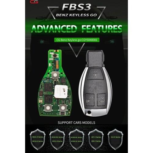 CGDI One Start Keyless Go Smart Be Key 315/433mHz For Mercedes-Benz Smart Key 3/4 Button Logo Works CGDI MB Prog&VVDI2/VVDI MB