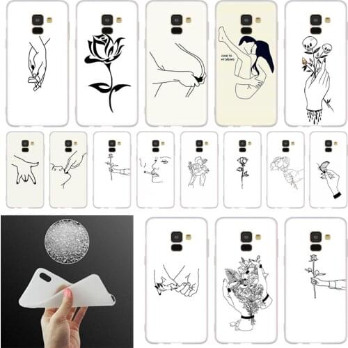 Line art body painting Phone Case For Samsung Galaxy A10 A20 A30 A40 A50 A60 A70 A6 A8 Plus A7 A9 2018 A3 A5 2017 Soft Cover