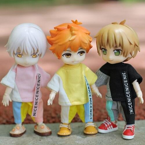 Ob11 baby clothes obitsu11 clothes bjd clothes stitching T-shirt casual pants suit GSC molly 1/12 BJD doll accessories for dolls