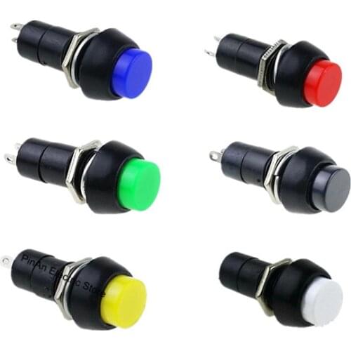 PBS-11A PBS-11B 12mm self-locking Plastic Push Button Switch Latching Switchs 3A 250V AC 2PIN 6Color