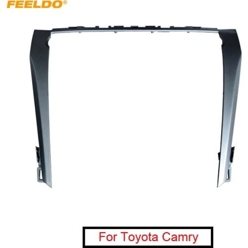 FEELDO Car Refitting DVD Dash Panel Fascia Frame for Toyota Camry (Low-End) Radio Audio Installation Trim Kit #AM4901