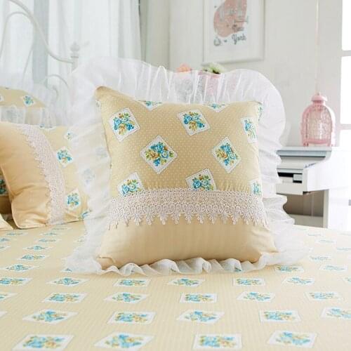 Girls Cotton Lace Princess Bedding set Bedclothes Full Queen King size Bed set Duvet/Quilt cover set Bedskirt Pillow covers 38