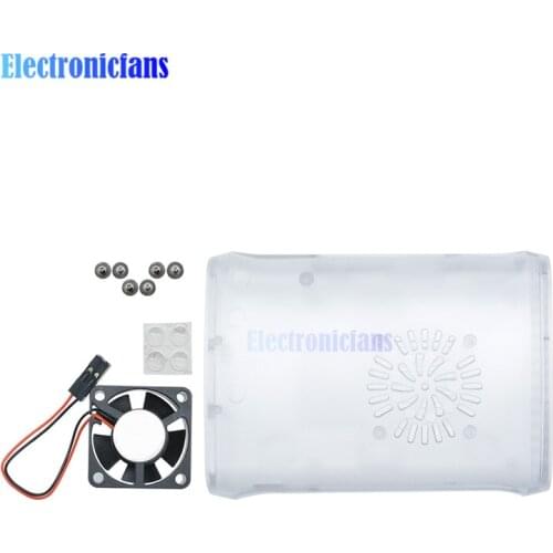 Raspberry Pi 3 Case White Black Transparent ABS Box Enclosure Cover Shell + CPU Cooling Fan for Raspberry Pi 2 Model B