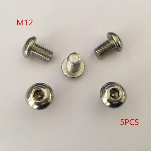 5pcs/Lot Metric Thread M12*20/25/30/35/40/45/50/55/60/65/70-80mm 304 Stainless Steel Button Head Hex Socket Cap Screws Bolts