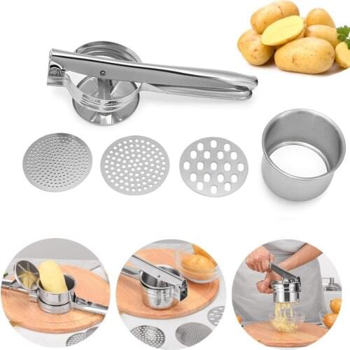 Triple Stainless Steel Potato Masher Multifunction Puree Vegetable Fruit Press Maker Kitchen Supplies Accessories Kitchen Gadget