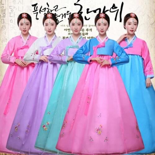Fashion Korean National Costume Traditional Hanbok Dress Female Korean Clothing WomenS Korean Vintage Evening Costumes SL1559