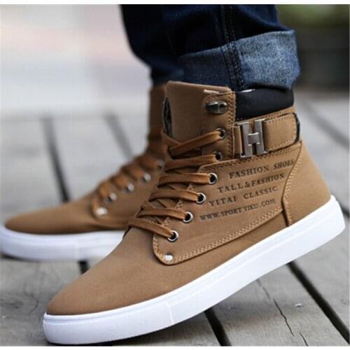 Flat Heel Mens Shoes Autumn Winter Ankle Boots Male Snow Boots Casual British Style Men Canvas Shoes