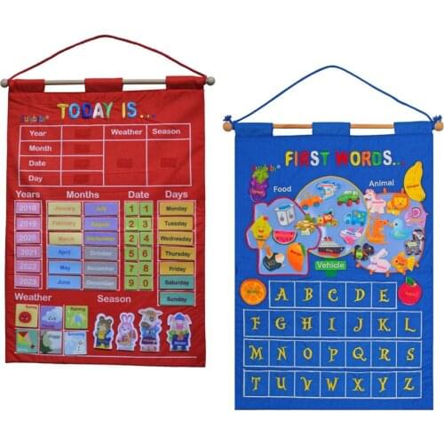 Calendar Wall Chart for Kids Weather Season Date Week Months Learning - Educational Aids for Preschool Kindergarten Classroom