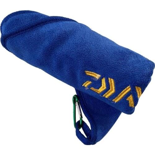 Single/ Double Layer Fishing Towel Microfiber Bait Towel Thickening Non-stick Absorbent Outdoor Hiking Towel with Clip