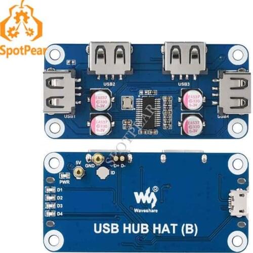 Raspberry Pi Series USB HUB HAT (B) 4x USB 2.0 Ports