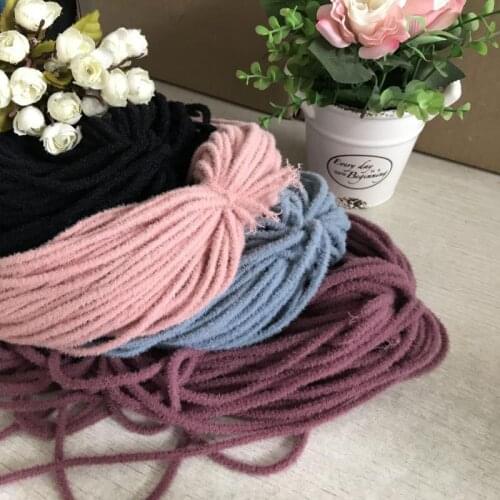 Wholesale 2.5MM Black Red Pink Blue Plush Round Hair Rope DIY Handmade Hair Ring Material Accessories Elastic Band 100 Yards