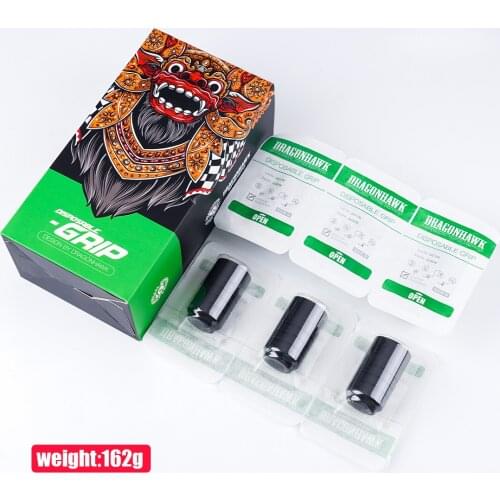 Dragonhawk 6pcs Per Box Disposable Silicone Tattoo Grip Black Color Tattoo Supplies for Pen Machine