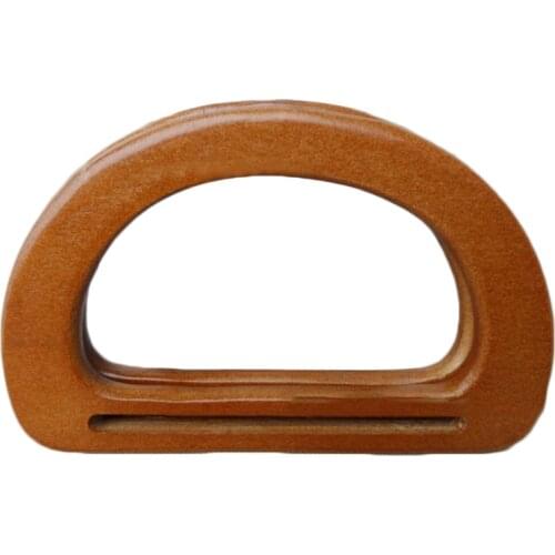 1 Pc Nature Wooden Rattan Bag Handle Replacement for DIY Making Purse Handbag Tote Round Rectangle Shaped Simple Bag Accessories