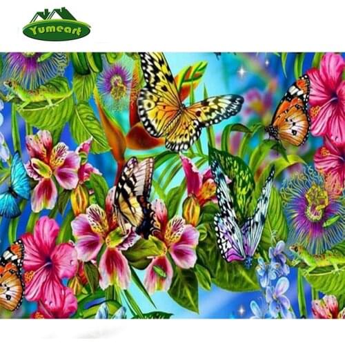 Needlework Diamond Embroidery Butterflies Colorful Pictures of Rhinestones Rhombic Dimond Painting Cross Stitch Animals Beadwork