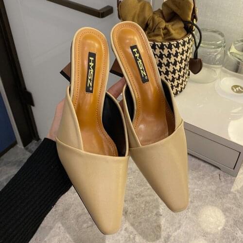 Sexy Super High Heel Cool Slipper fashion Special-shaped Pointed Toe Slippers Summer for Woman Sandals Outside Slip On Shoes