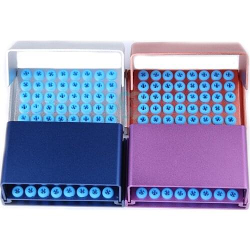 1pcs Silver/Purple/Blue/Pink 40 Holes Dental Burs Holder Block Silicone Cover Autoclavable Disinfection Oral Clean Tool