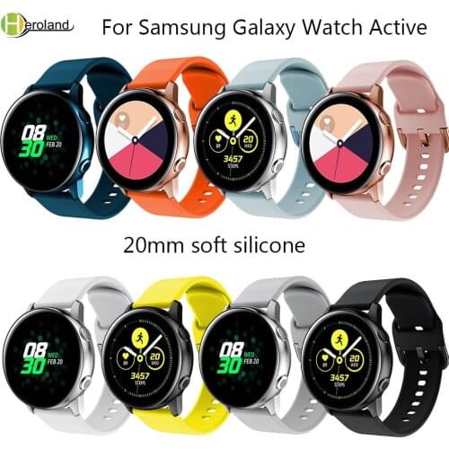 Silicone 20mm Watch Band for Original Samsung Galaxy Watch Active Band Galaxy 42mm gear S2 Sport Smart Wristbands Watchstrap hot