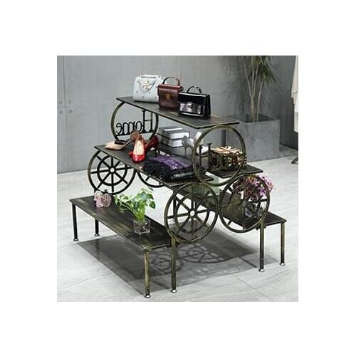 Clothing store high and low platform shopping mall display stand handbag and shoes rack running water table window nakashima