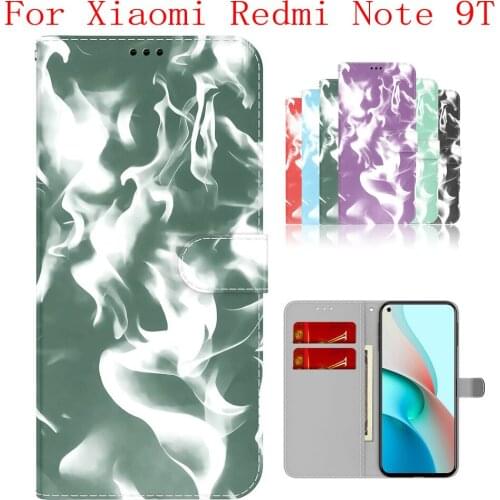 Sunjolly Case for Xiaomi Redmi Note 9T Wallet Stand Flip PU Phone Case Cover coque capa Xiaomi Redmi Note 9T Case Cover