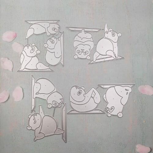 Yoga Panda Metal Cutting Dies Stencil Scrapbooking DIY Album Stamp Paper Emboss R7RC