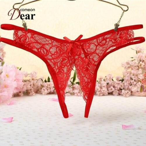 Comeondear Tangas Women Sexy Hollow Out Bielizna Damska Panties Women Lace Bragas Mujer Crotchless Underwear For Women PA5132