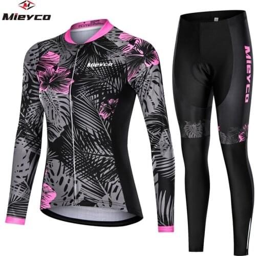 Women Long Sleeves Cycling Clothing Jersey Set Cycling Maillot Sport Uniform MTB Bicycle Clothes Tight Jacket Bicicleta Clothes