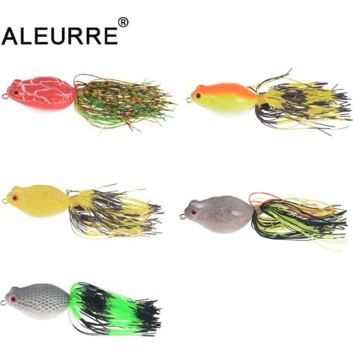1PCS Hard Fat Snakehead Topwater Lure with Beard Tails 50mm 14g Rattling Artificial Bait For Perch Bass