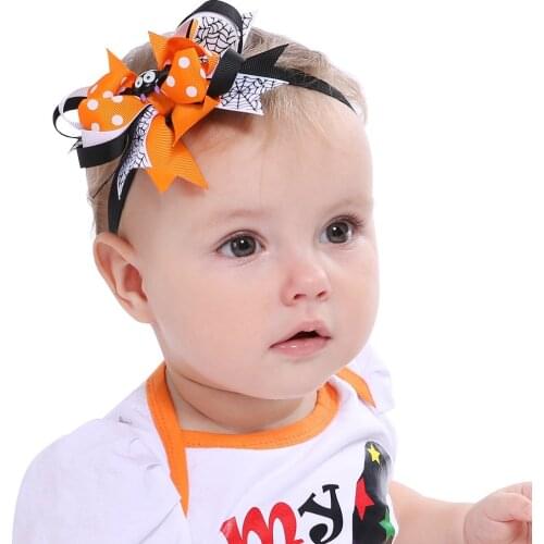 10pcs Top Sell Children Kids Halloween Outfit Bat Ghost Hairbands Elastic Hair Band Headwear Hair Accessories Factory Wholesale