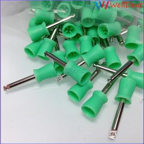 100pcs Dental Rubber Polish Brush Tooth Latch Type Polisher Prophy Cup Polishing Green