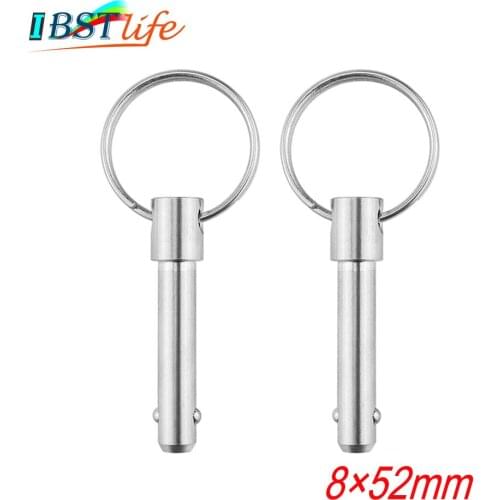 2PCS 8mm Stainless Steel 316 Marine Grade Double Ball Quick Release Pin for Boat Bimini Top Deck Hinge Marine Boat
