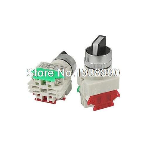 2 Pcs x Two 2 Position Rotary Select Selector Switch 1 NO 1 NC 10A 660V AC