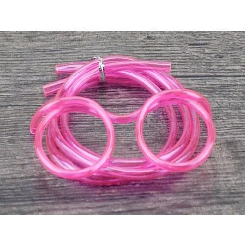 400pcs/lot Fast Shipping Funny Christmas gift plastic drinking straw Magic plastic glasses straw random color