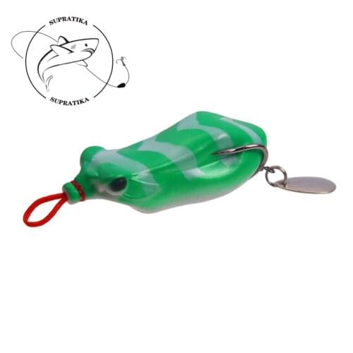 5Colors 6.5cm/12g Modified Soft Frog Skin Double Hook Sequined Frog Soft Bait Wobblers Topwater Anti-corrosion Swimbait Fishing