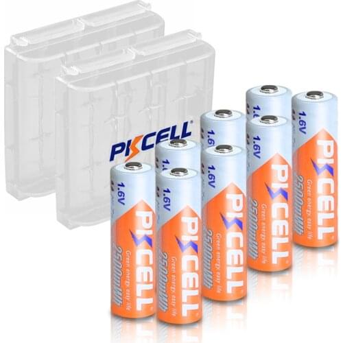 8Pcs Ni-Zn 1.6V AA 2500 mWh High Performance Rechargeable aa batteries and 1Pc Battery Box Case