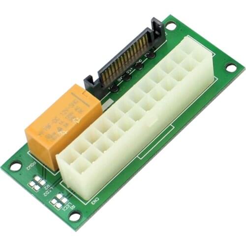 PSU Power Adapter ATX 24Pin to 4Pin SATA Connector Sync Starter Extender Cable Riser Card Add2psu for Bitcoin Mining Miner