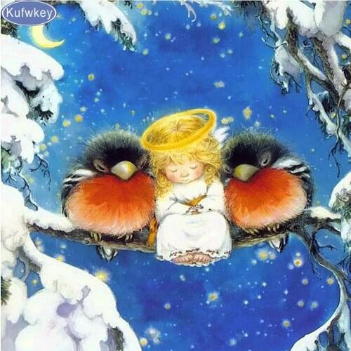 5D diy diamond embroidery winter,Angel,Birds,full square drill diamond painting Cross Stitch Rhinestone mosaic home decoration