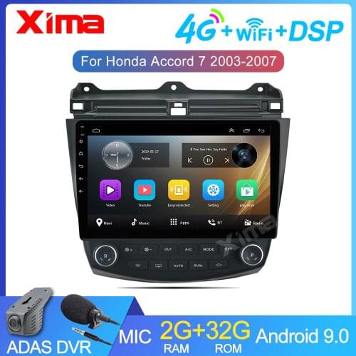 XIMA 2 Din 10 Inch Android 9.0 2GB Ram Car Radio Multimedia Player For Honda Accord 7 2003-2007 2 Din DVD Radio GPS Navigation
